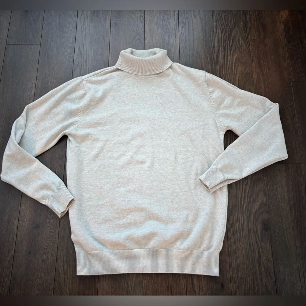 ZARA Essentials Light Grey Relaxed Fit Turtleneck Sweater XL - Picture 3 of 14